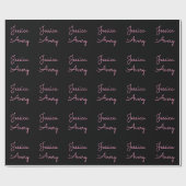 Willekeurige naam | Cool Editable Pink Script op z Cadeaupapier (Vlak)