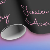 Willekeurige naam | Cool Editable Pink Script op z Cadeaupapier