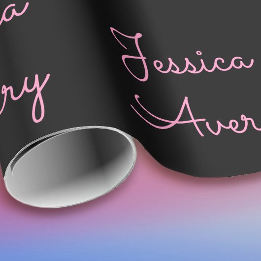 Willekeurige naam | Cool Editable Pink Script op z Cadeaupapier