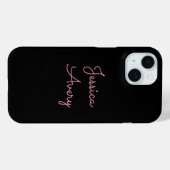 Willekeurige naam | Cool Editable Pink Script op z Case-Mate iPhone Case (Achterkant (horizontaal))