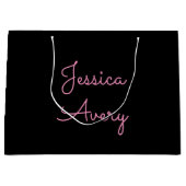 Willekeurige naam | Cool Editable Pink Script op z Groot Cadeauzakje (Voorkant)