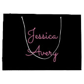 Willekeurige naam | Cool Editable Pink Script op z Groot Cadeauzakje (Achterkant)