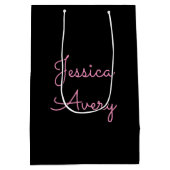 Willekeurige naam | Cool Editable Pink Script op z Medium Cadeauzakje (Achterkant)