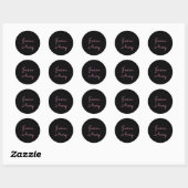 Willekeurige naam | Cool Editable Pink Script op z Ronde Sticker (Vel)