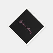Willekeurige naam | Cool Editable Pink Script op z Servet (Hoek)