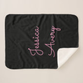 Willekeurige naam | Cool Editable Pink Script op z Sherpa Deken (Voorkant (horizontaal))