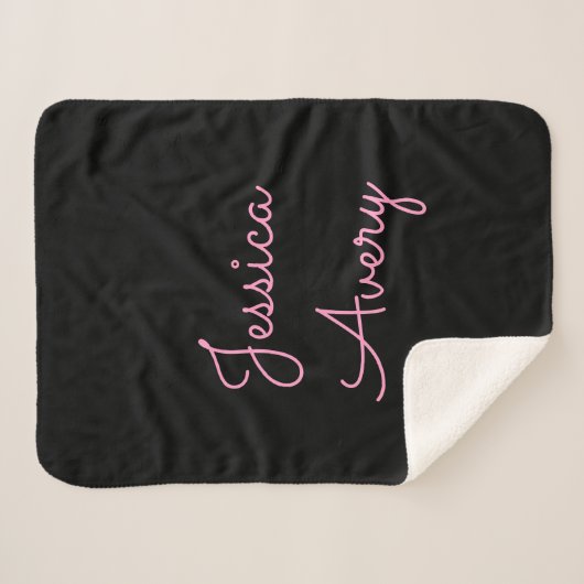 Willekeurige naam | Cool Editable Pink Script op z Sherpa Deken (Voorkant (horizontaal))