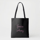 Willekeurige naam | Cool Editable Pink Script op z Tote Bag (Voorkant)