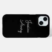 Willekeurige naam | Cool Editable White Script op  Case-Mate iPhone Case (Achterkant (horizontaal))
