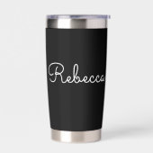 Willekeurige naam | Cool Editable White Script op  Geïsoleerde Drinkbeker (Links)