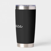 Willekeurige naam | Cool Editable White Script op  Geïsoleerde Drinkbeker (Achterkant)