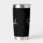 Willekeurige naam | Cool Editable White Script op Geïsoleerde Drinkbeker (Links)
