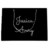 Willekeurige naam | Cool Editable White Script op  Groot Cadeauzakje (Voorkant)