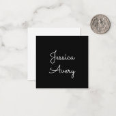 Willekeurige naam | Cool Editable White Script op  Notitiekaartje (Voorkant / Achterkant in situ)