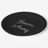 Willekeurige naam | Cool Editable White Script op  Papieren Bordje (Gekanteld)