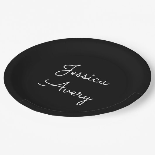 Willekeurige naam | Cool Editable White Script op Papieren Bordje (Gekanteld)