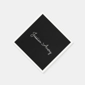 Willekeurige naam | Cool Editable White Script op  Servet (Hoek)