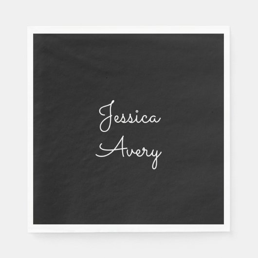 Willekeurige naam | Cool Editable White Script op Servet (Voorkant)