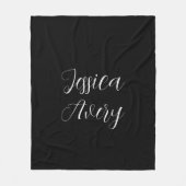 Willekeurige naam | Elegant bewerkbaar wit script Fleece Deken (Voorkant)