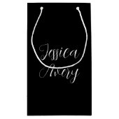 Willekeurige naam | Elegant bewerkbaar wit script  Klein Cadeauzakje (Achterkant)