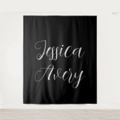 Willekeurige naam | Elegant bewerkbaar wit script Wandkleed (Voorkant)