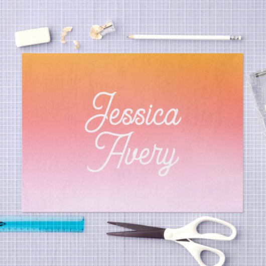 Willekeurige naam |  gestileerd script kleurrijke  tissuepapier (Craft)