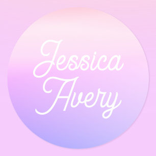 Willekeurige naam    gestileerde tekst kleurrijke  ronde sticker