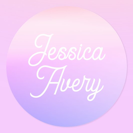 Willekeurige naam |  gestileerde tekst kleurrijke  ronde sticker