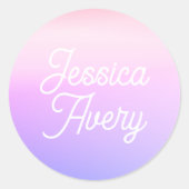 Willekeurige naam |  gestileerde tekst kleurrijke  ronde sticker (Voorkant)