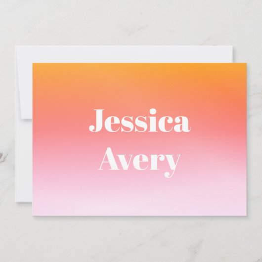 Willekeurige naam | Retro-moderne gestileerde teks Bedankkaart (Voorkant)