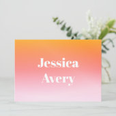 Willekeurige naam | Retro-moderne gestileerde teks Bedankkaart (Staand voorkant)