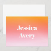 Willekeurige naam | Retro-moderne gestileerde teks Bedankkaart (Voorkant / Achterkant)