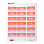 Willekeurige naam | Retro-moderne gestileerde teks Etiket (Full Sheet)