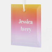 Willekeurige naam | Retro-moderne gestileerde teks Glas Ornament (Voorkant links)