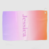 Willekeurige naam | Retro-moderne gestileerde teks Golfhanddoek (Horizontaal)