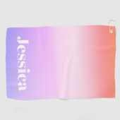 Willekeurige naam | Retro-moderne gestileerde teks Golfhanddoek (Horizontaal)