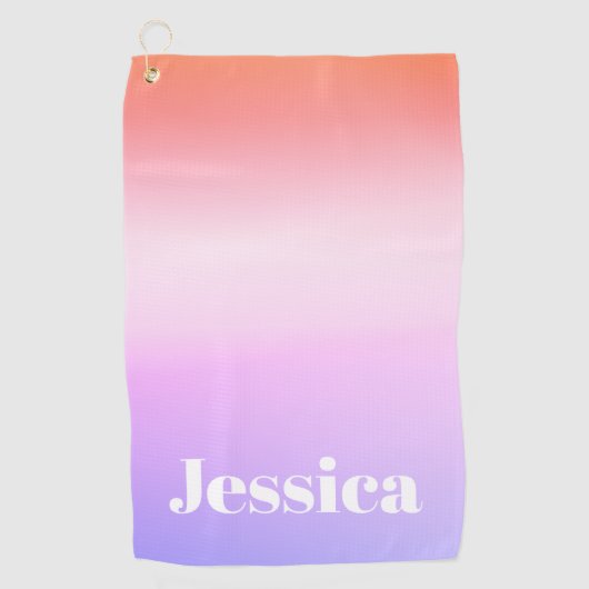 Willekeurige naam | Retro-moderne gestileerde teks Golfhanddoek (Voorkant)