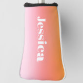 Willekeurige naam | Retro-moderne gestileerde teks Golfheadcover (Draai 90)