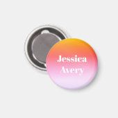 Willekeurige naam | Retro-moderne gestileerde teks Magneet (Voorkant / Achterkant)