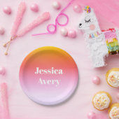 Willekeurige naam | Retro-moderne gestileerde teks Papieren Bordje (Feest)