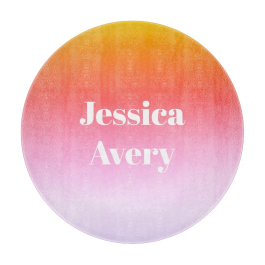 Willekeurige naam | Retro-moderne gestileerde teks Snijplank (Voorkant)