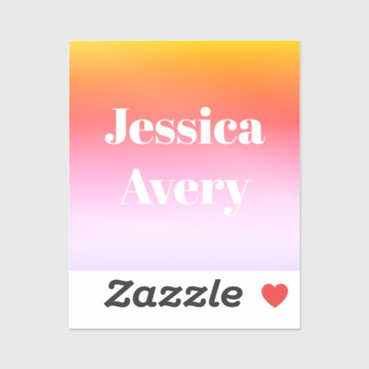 Willekeurige naam | Retro-moderne gestileerde teks Sticker (Vel)