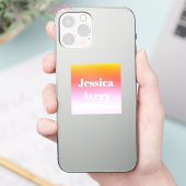 Willekeurige naam | Retro-moderne gestileerde teks Sticker (Telefoon)