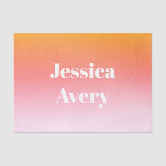 Willekeurige naam | Retro-moderne gestileerde teks Tissuepapier (Voorkant)