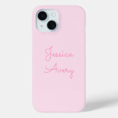 Willekeurige naam | Schattige roze cursief Case-Mate iPhone Case (Achterkant)