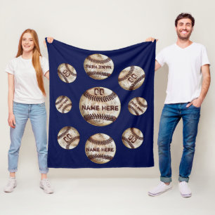 Willekeurige nep vintage gepersonaliseerde honkbal fleece deken