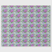 Willekeurige paarse bloem cadeaupapier (Vlak)