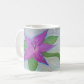 Willekeurige paarse bloem mok (Voorkant links)