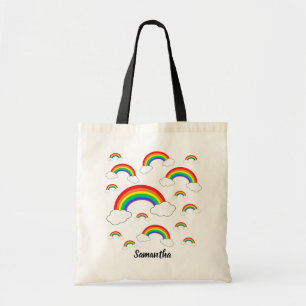 Willekeurige regenbogen op een Canvas tas