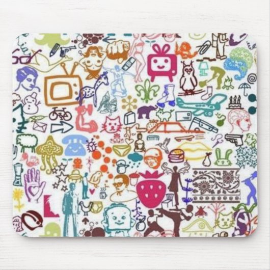 willekeurige retro muismat (Voorkant)